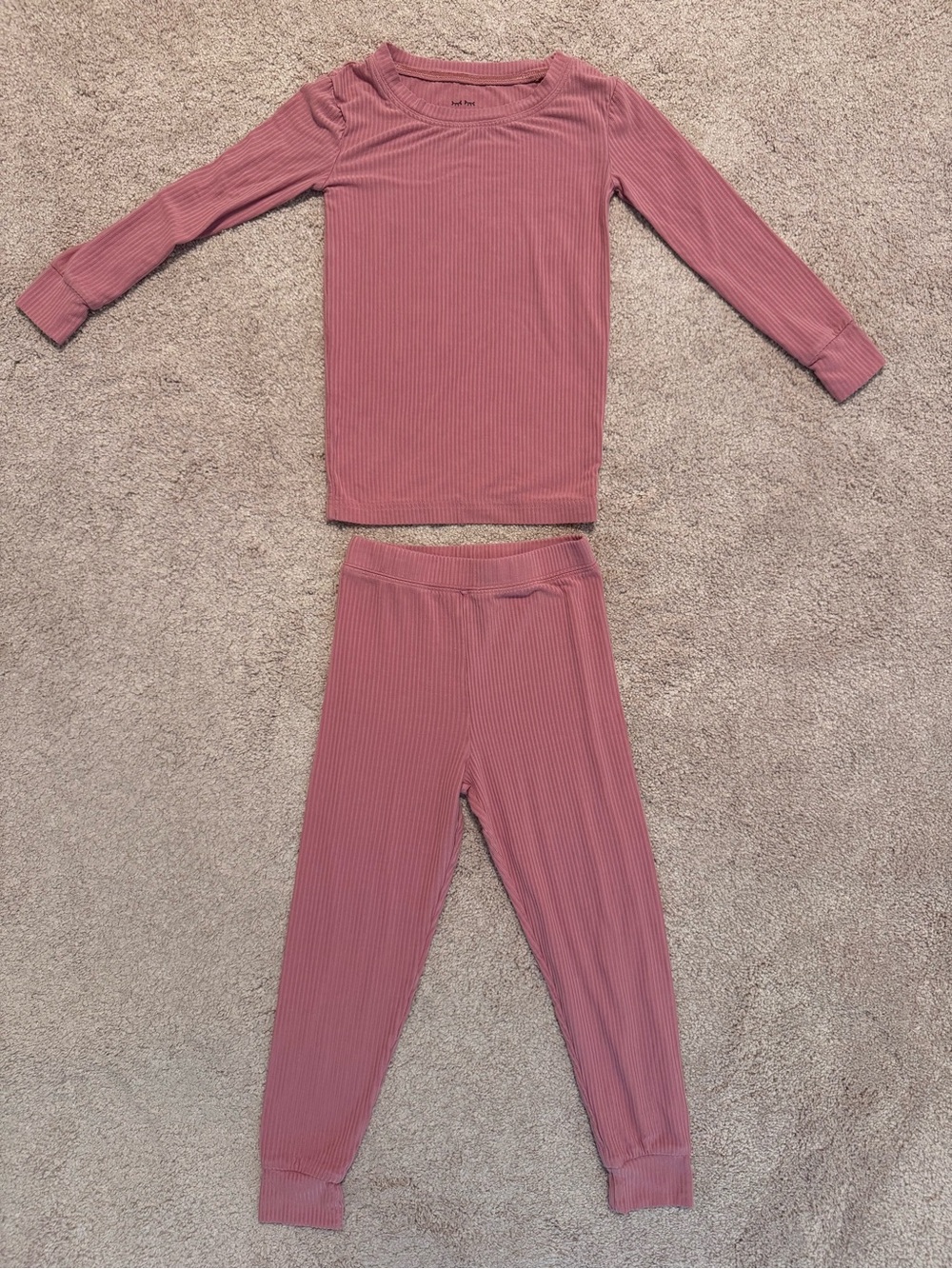 Little Sleepies Ribbed Two-Piece Pajama Set - Ribbed Mauve